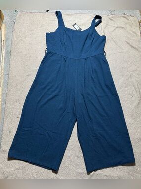 City Chic Navy Blue Wide-Leg Jumpsuit